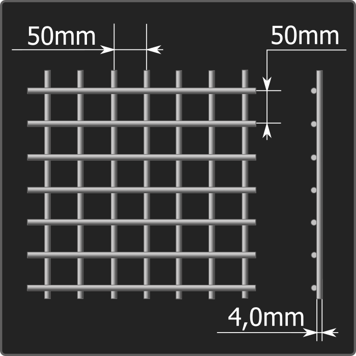 Сетка кладочная 50*50*4,0 (0,12*2,0)